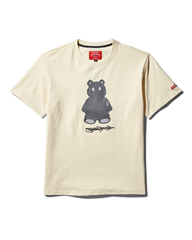 SHORT SLEEVE GRAPHIC MONEY BEAR T-SHIRT (APRICOT)